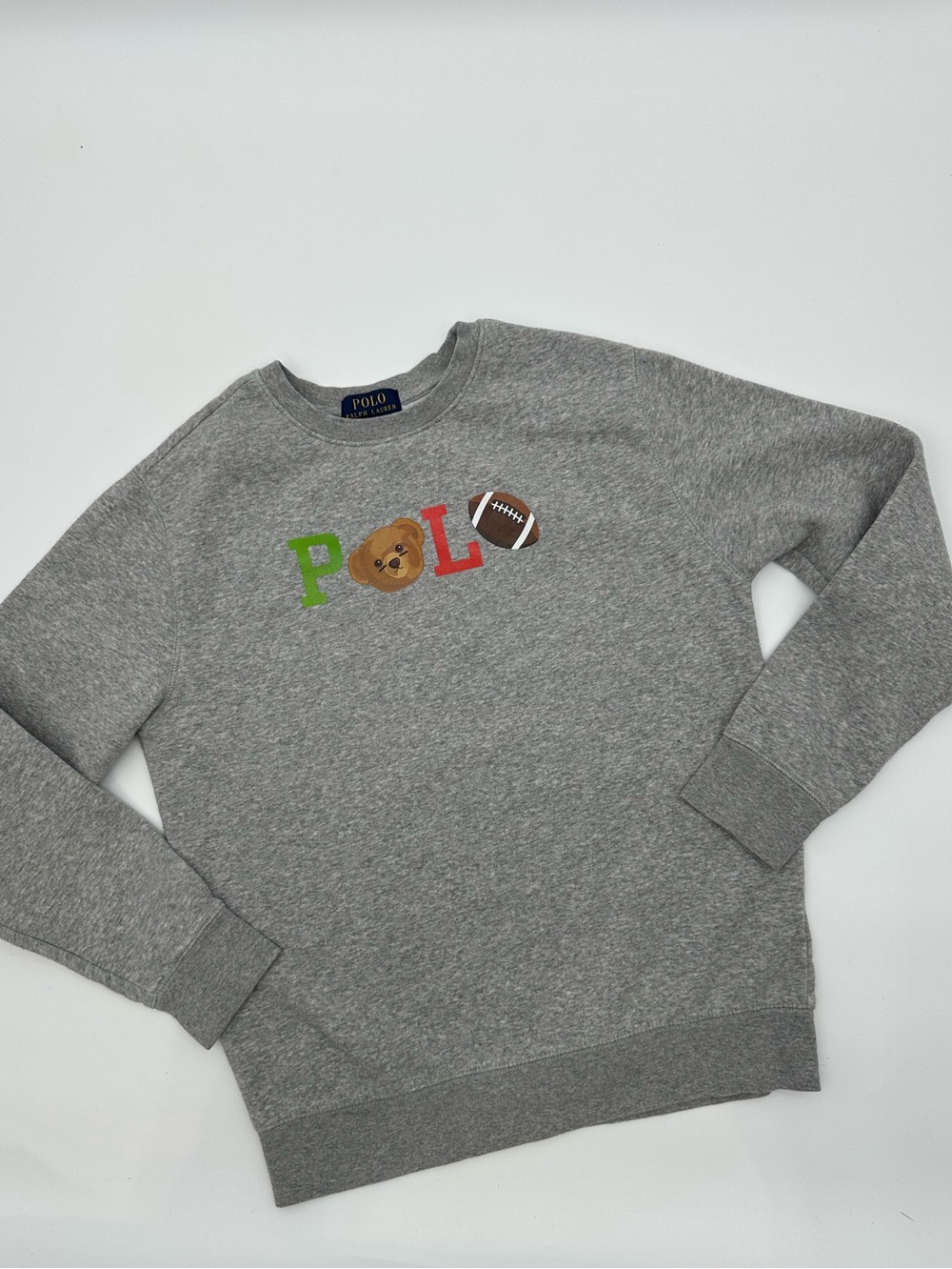 Polo Ralph Lauren Teddy Logo Gray Sweatshirt size 14